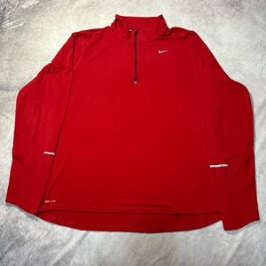 Nike Men's Red Quarter-Zip Jacket DriFit